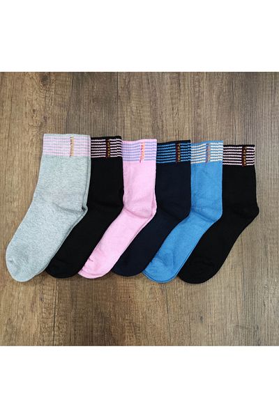Leement socks Дамски 6 чифта бамбукови термо чорапи, дебели, до половин крак