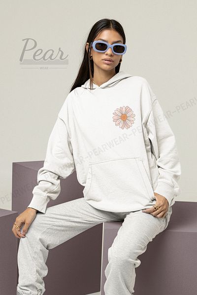 Pear Wear Γυναικεία φούτερ με στάμπα Daisy Oversize