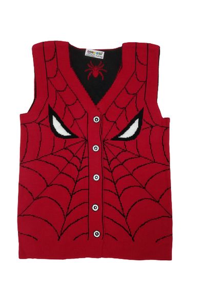 Meriç bebe Boy's Seasonal Spider Patterned Buttoned Knitwear Vest