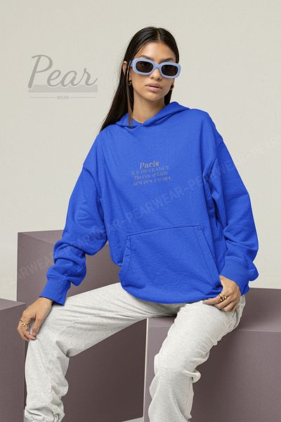 Pear Wear Γυναικεία φούτερ με κουκούλα με κουκούλα με 3 νήματα με στάμπα Paris