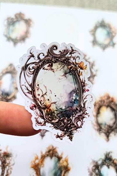 Mona Craftist 10 قطع ملصق مرآة قوطي عتيق لمجلة رصاصة سكرابوك للكمبيوتر المحمول