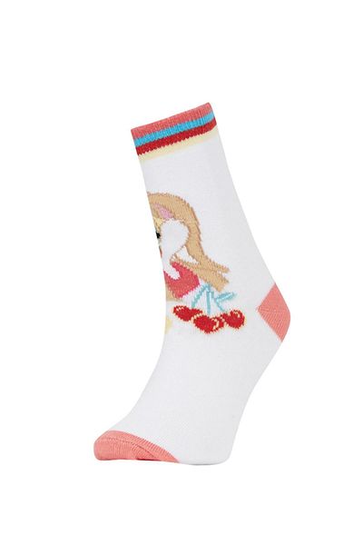 DeFacto Дълги памучни чорапи Looney Tunes за момичета от 2 части X2209a6ns