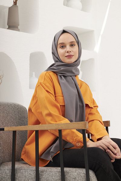 Şalland Cotton Shawl Silver Gray