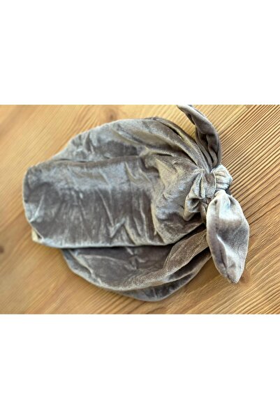 QUEEN AKSESUAR Luxury velvet female child wire-knot adjustable bow hair cap scarf grey