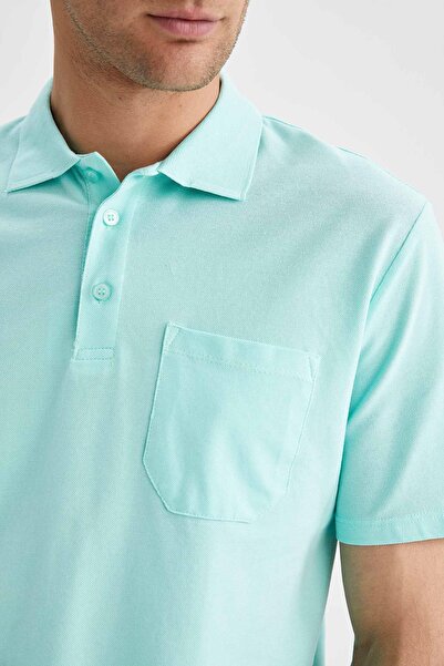DeFacto Χτενισμένο μπλουζάκι Relax Fit Polo με λαιμόκοψη