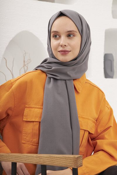 Şalland Cotton Shawl Silver Gray