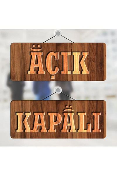 fabriflow exclusive Open Closed Sign Wooden Patterned Sheet Store Door Diversion
