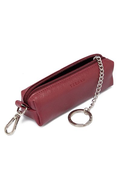 Tergan Claret Red Leather Unisex Keychain 00217k16