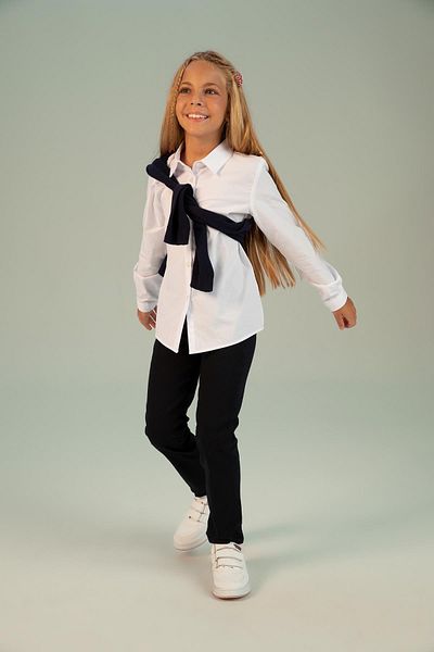 DeFacto Pantaloni de școală slim fit albastru bleumarin pentru fetiță