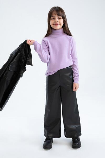 DeFacto Girl's Regular Fit Turtleneck Sweater