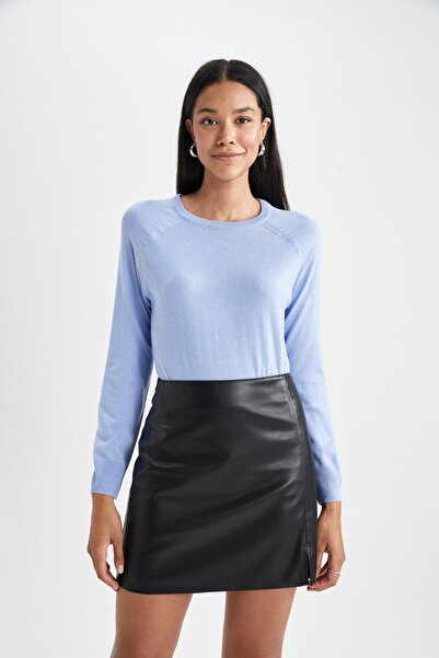 DeFacto Pulover extra moale, cu textura de cașmir, cu decor relaxat