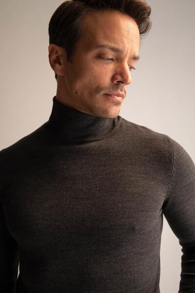 DeFacto Slim Fit Turtleneck Knitwear Sweater