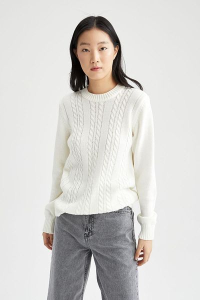 DeFacto Svetr Regular Fit Crew Neck Neck