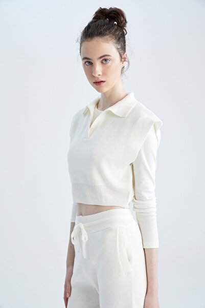 DeFacto Regular Fit Polo Neck Vest