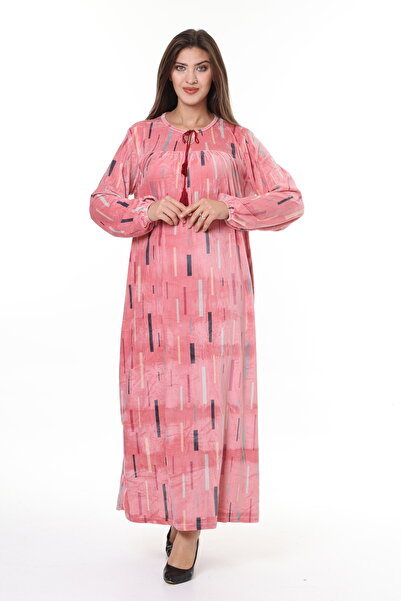 mervemoda Women's Rose dry plus size velvet dress