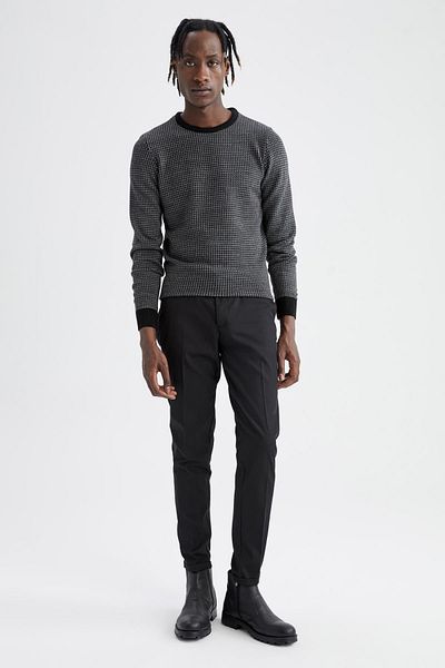 DeFacto Slim Fit Bicycle Collar Knit Sweater X7451az22au