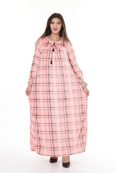 mervemoda K Γυναικείο φόρεμα σε πούδρα plus size βελούδο