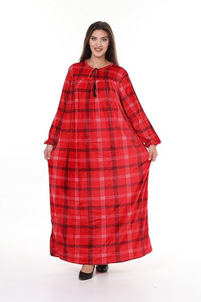 mervemoda Rochie de damă, roșie, de catifea mărime mare