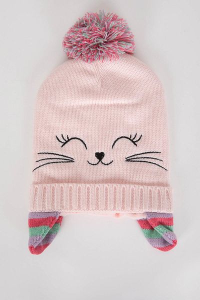 DeFacto Girl&#39;s Cat Figured Pompom Baret A5718a823wn