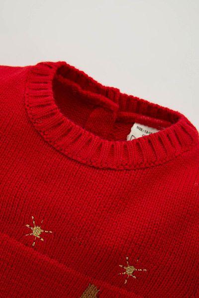 DeFacto Baby Girl Christmas Themed Crew Neck Sweater A4091A523Wn