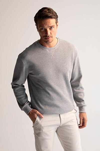 DeFacto Základní mikina Comfort Fit Crew Neck