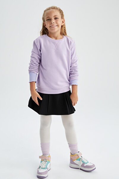 DeFacto Kız Çocuk Bisiklet Yaka Okul Sweatshirt