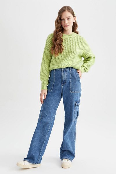 DeFacto Pulover Coool Oversize Fit cu decolteu