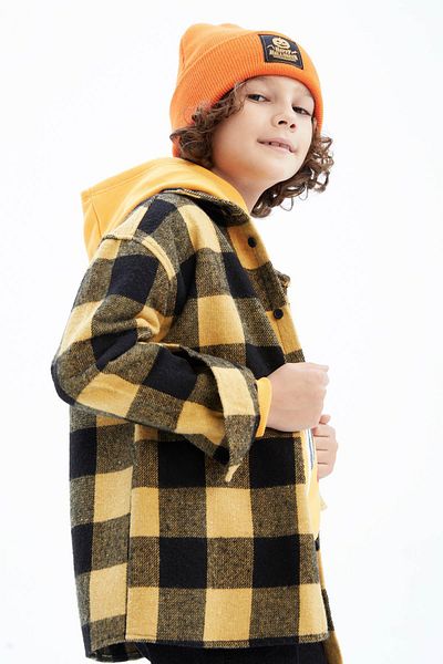 DeFacto Boy's Oversize Long Sleeve Flannel Shirt