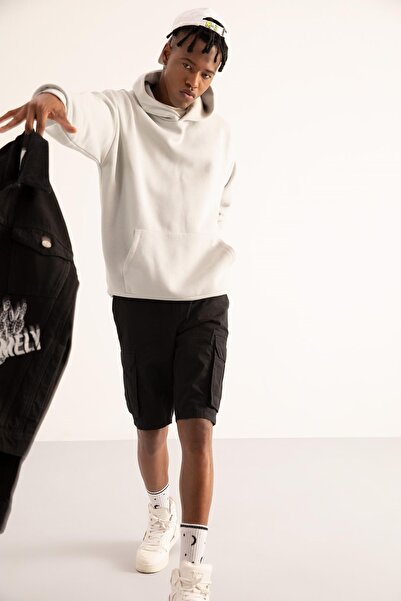 DeFacto Oversize mikina s kapucí a klokaní kapsou Soft Fuzzy