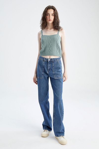 DeFacto Slim Fit kötélpántos kötöttáru alsóing