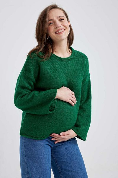 DeFacto Regular Fit Crew Neck Basic Maternity Knitwear Sweater