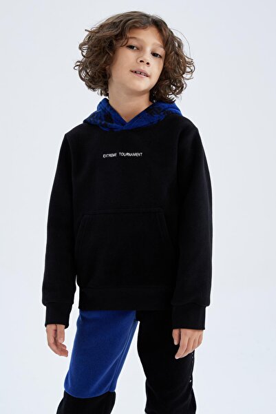 DeFacto Erkek Çocuk Kapüşonlu Kanguru Cepli Polar Sweatshirt Y1665a622wn