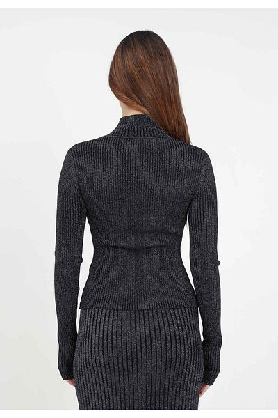 Versace Women's Heart Patterned Sweater - Long Sleeve, Anthracite, 75Hafm48Cm27H-S89
