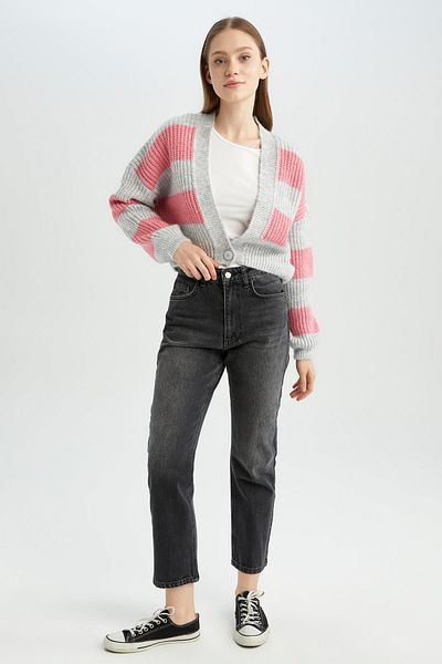 DeFacto Cool Oversize Fit V-nyakú kötött kardigán