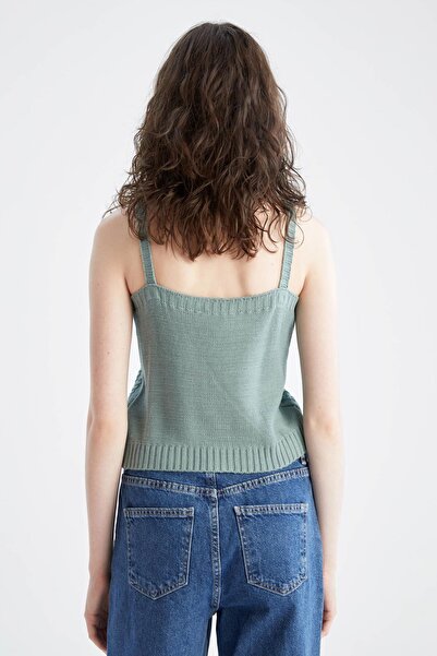 DeFacto Dzianinowy podkoszulek o dopasowanym kroju i sznurowanym pasku