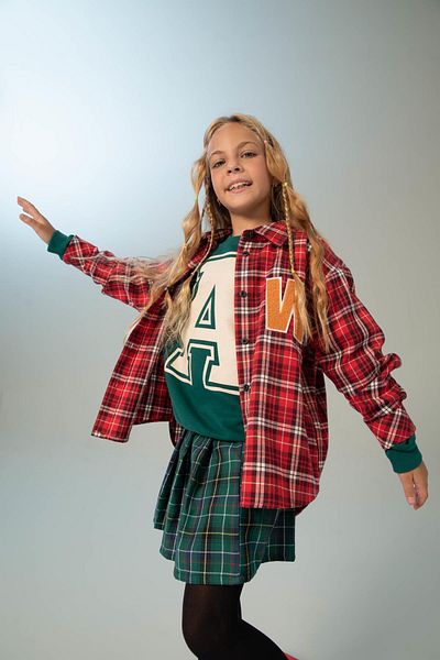 DeFacto Girl's Flannel Long Sleeve Shirt