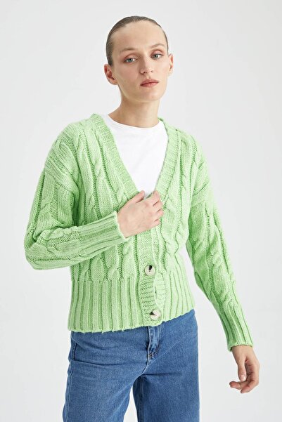 DeFacto Regular Fit V Yaka Hırka Y1593az22wn
