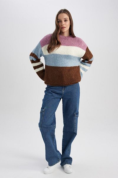 DeFacto Cool Oversize Fit svetr s výstřihem X9766az22wn