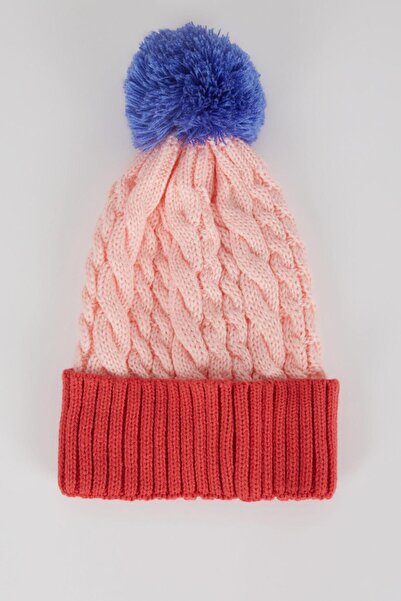 DeFacto Dívčí barevný přechodový úpletový set baret a rukavice