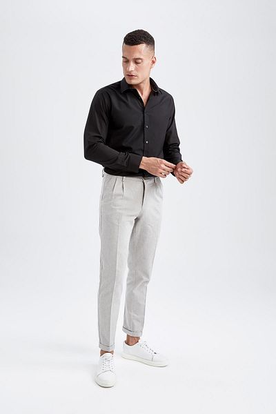 DeFacto Slim Fit Poplin Long Sleeve Shirt
