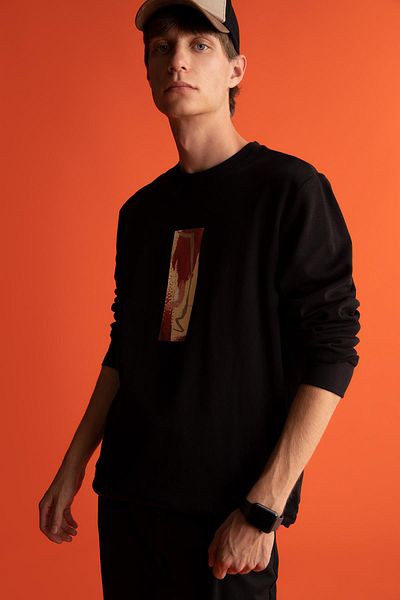 DeFacto Μοντέρνα φούτερ Premium Fit Crew Neck
