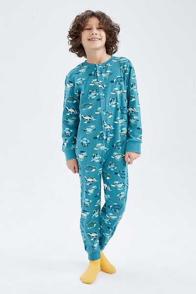 DeFacto Boy's Patterned Long Overalls Pajamas