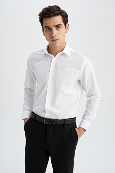 DeFacto Slim Fit Valentine's Day Poplin Long Sleeve Shirt