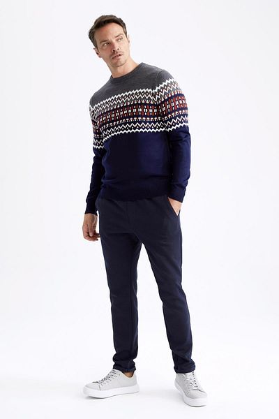 DeFacto Πουλόβερ Regular Fit Crew Neck