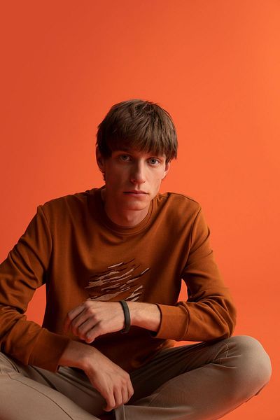 DeFacto Μοντέρνα φούτερ Premium Fit Crew Neck