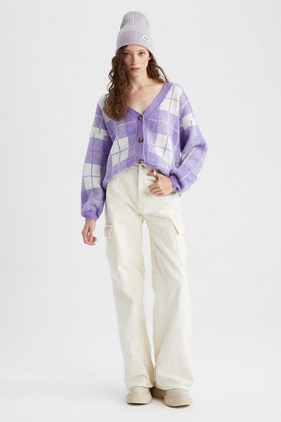 DeFacto Oversize Fit V-Neck Cardigan