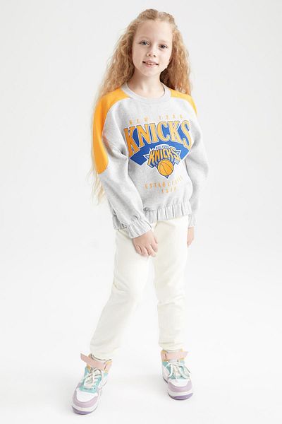 DeFacto Κοριτσίστικο φούτερ Nba New York Knicks Crew με λαιμόκοψη
