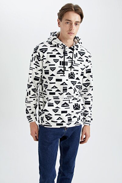 DeFacto Regular Fit Hooded Fleece Sweatshirt