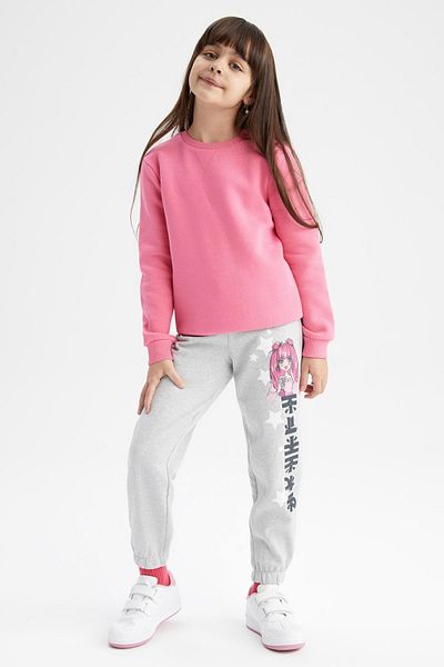 DeFacto Girls' Printed Jogger Sweatpants