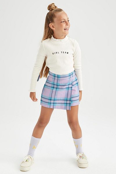 DeFacto Girl's Printed Turtleneck Long Sleeve 2-Piece Set